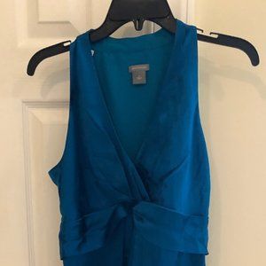 NEW Ann Taylor satiny peacock blue cocktail dress